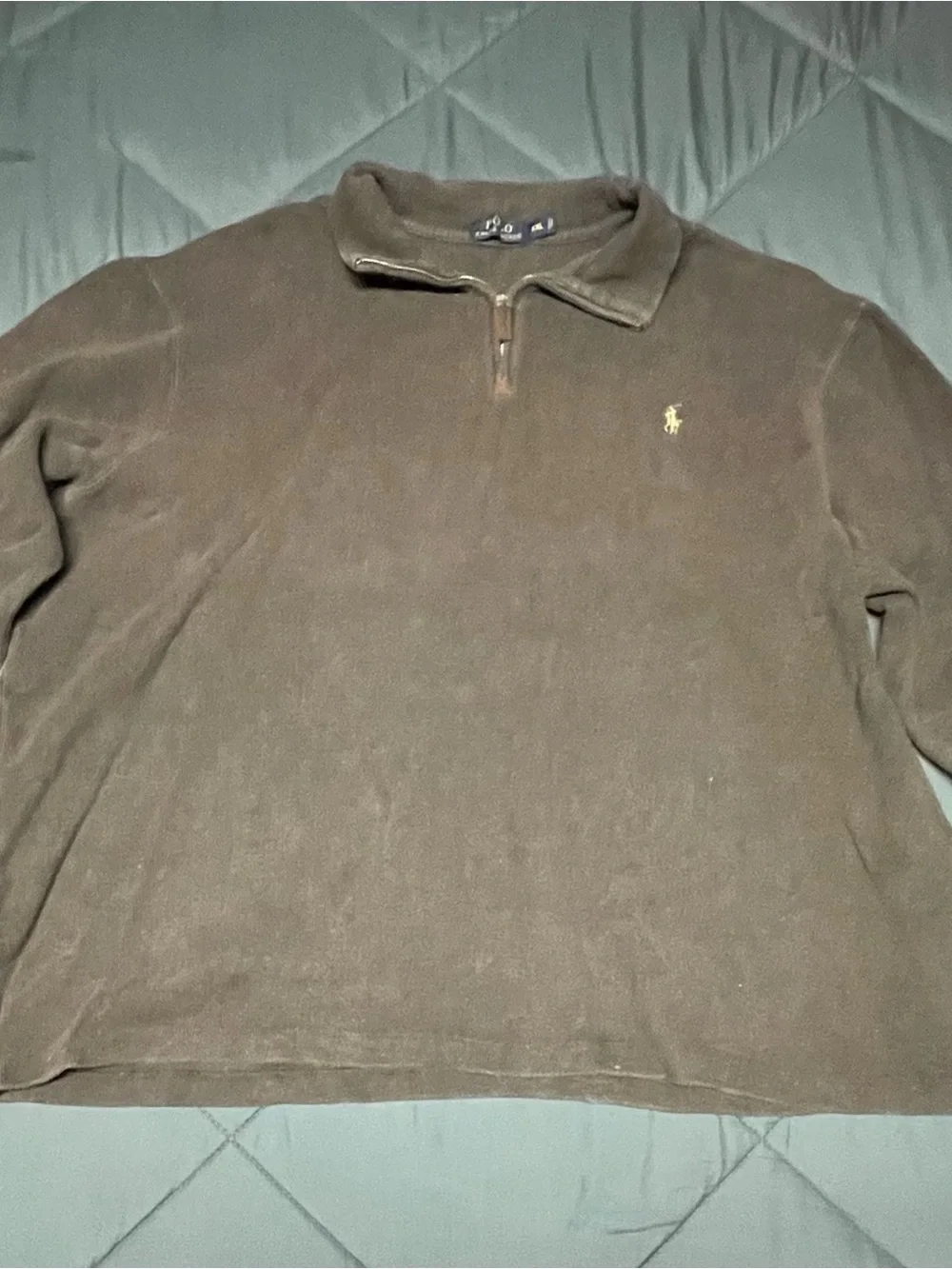 Polo by Ralph Lauren Brown Long-Sleeve Quarter-Zip Pullover